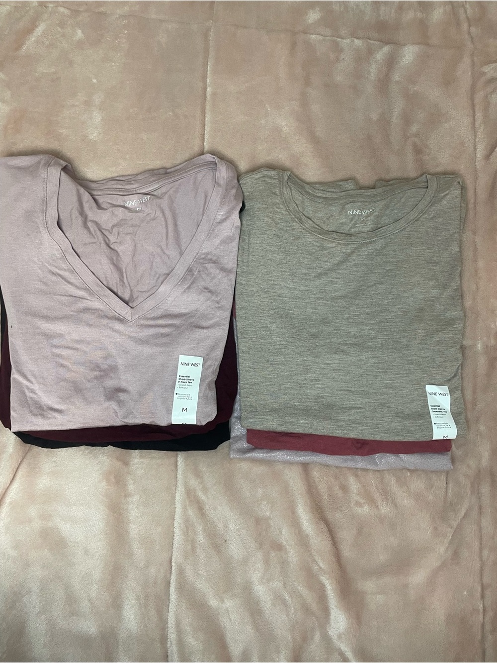 Nine West Short Sleeve Tee Bundle (six tees) - Various Colors
